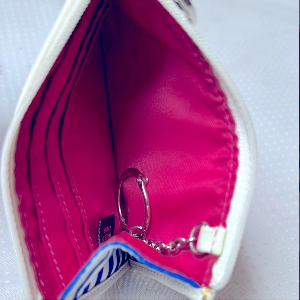Coach POPPY Nautical Stripe card case keychain - Picture 4 of 8